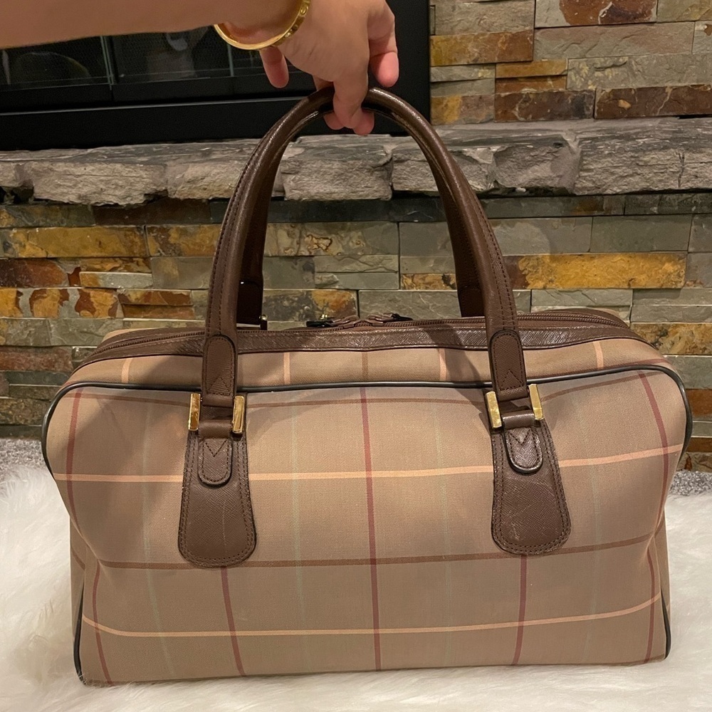 Vintage Burberrys Nova Check Travel Boston Bag - Picture 3 of 16